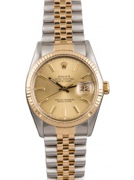 Certified Rolex Datejust 16013 Steel & Gold WE01362