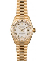 Fake Top Rolex Lady President 79258 Diamond Pyramid Bezel WE01030